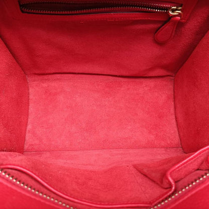 Celine Luggage Micro Shopper Red Leather U-at-0124 U-cu-0124