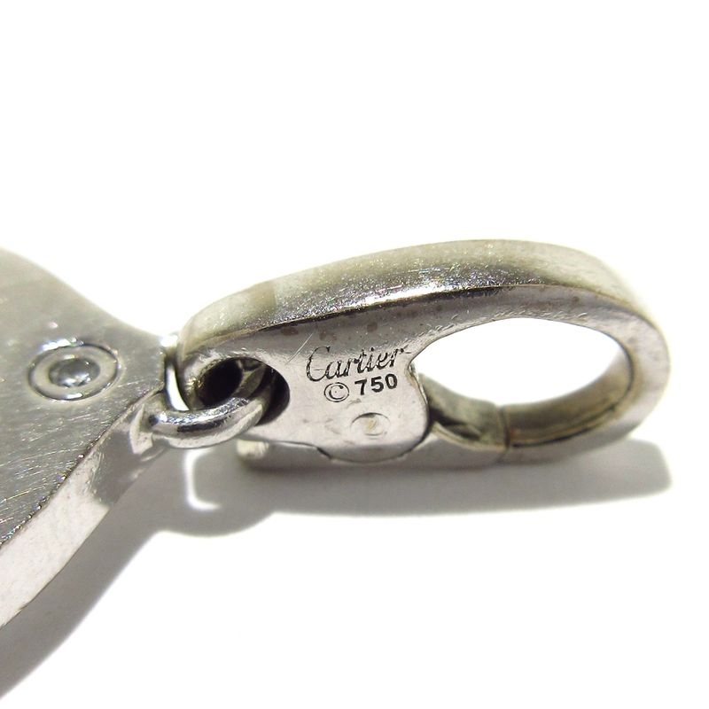 Cartier Pendant Top Horseshoe 18K White Gold X Diamonds 5P Diamonds
