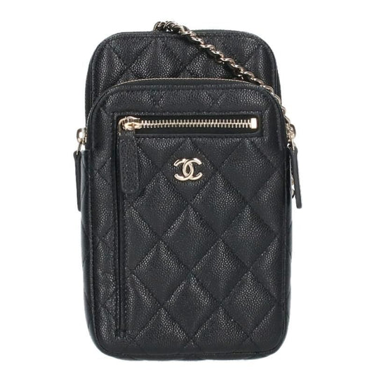 Chanel Ap4434 Caviar Skin Chain Shoulder Phone Pouch Ladies