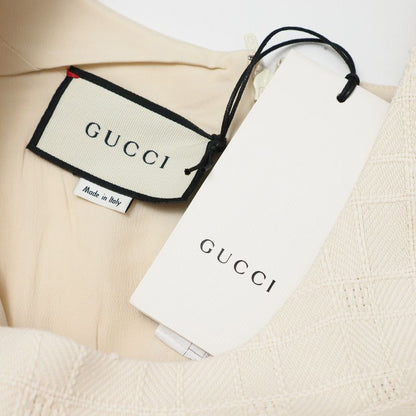 Gucci Dress Size 42 Short Sleeves Dress GG Logo Tweed Made In Italy
