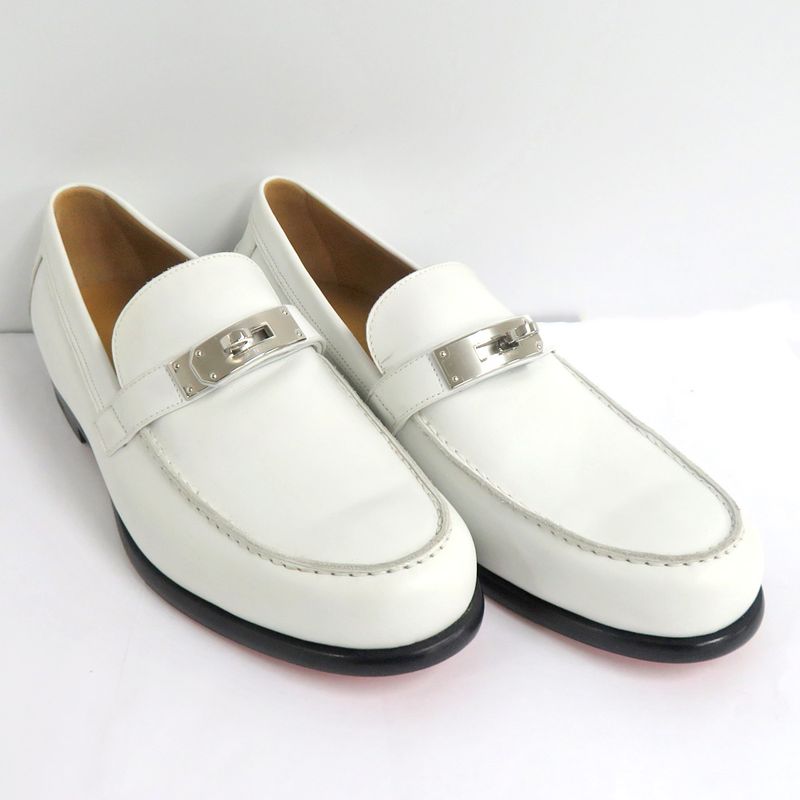 Hermes Loafers - Kelly Hardware White Silver-hardware 41 26.5cm
