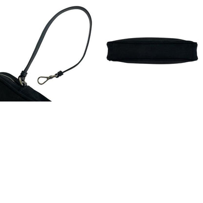 Prada Black Silver Hardware Canvas/leather Clutch Bag Pouch Unisex Men's 505062