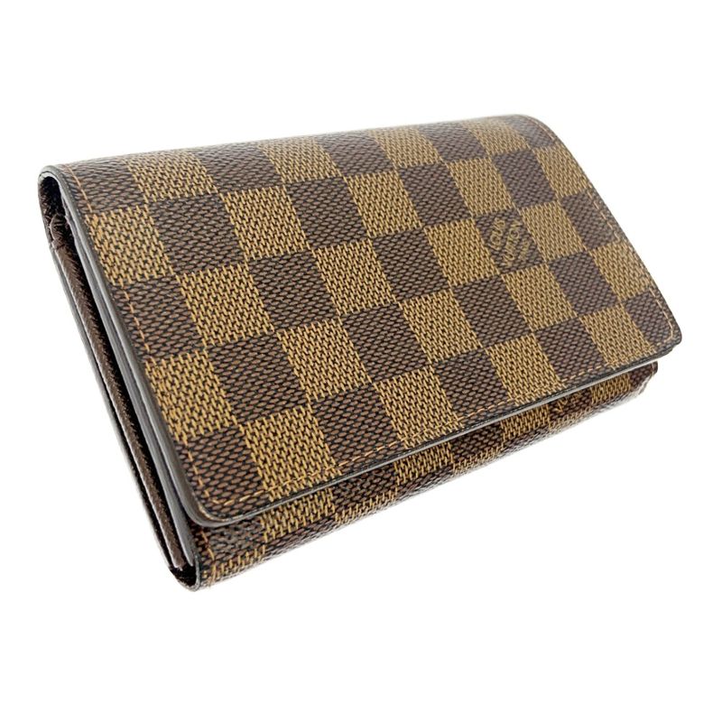 Louis Vuitton N61730 Damier PVC Portmonnais Vier Tresor Brown 300214 Foldable