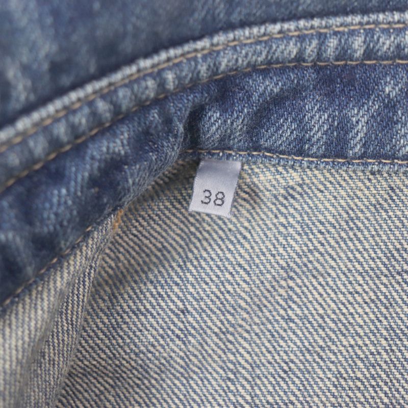 DIOR Homme 22AW 113d585by513 100% Cotton Leather Washed Denim Jacket With Logo