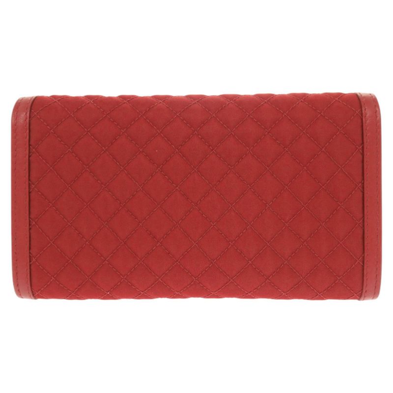 Prada 1m1437 Nylon Leather Red Shoulder Wallet Long Wallet Red 1800 Prada