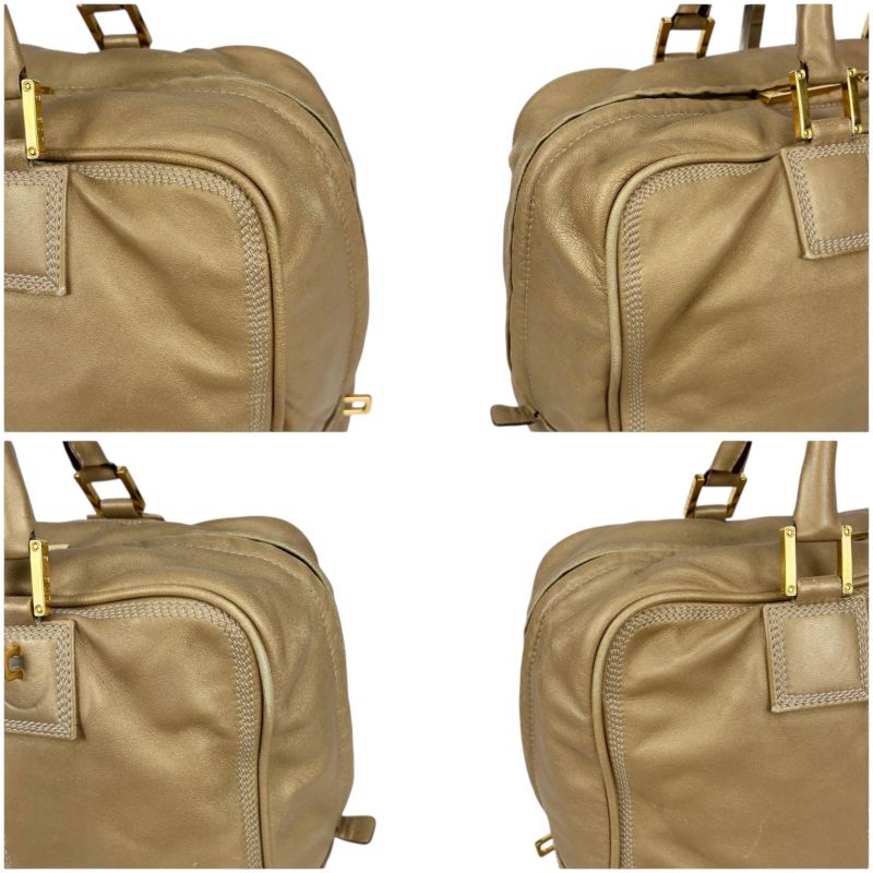 Loewe Amazona 36 Handbag Mini Boston Bag Anagram Logo Stitching Gold Nappaleathe