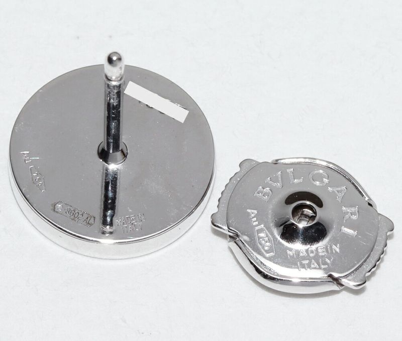 Bulgari Earrings 18K White Gold Onyx Bulgari Single Earrings Only One Side