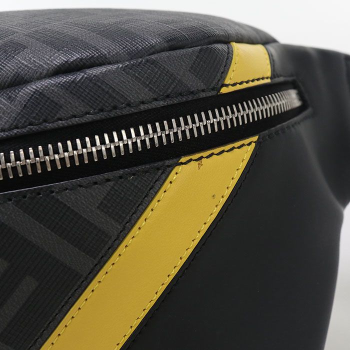 Fendi Belt Bag Diagonal 7va434 Body Bag PVC Leather Men's