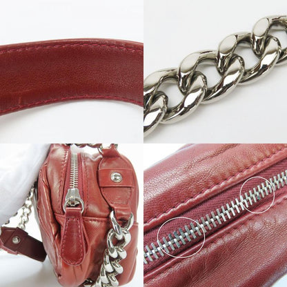 Chanel Shoulder Bag Quilted Coco Mark Lambskin Bordeaux Silver Hardware Chain