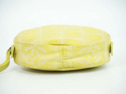 Authentic Chanel Coco Mark New Travel Line Pouch Small Pouch Nylon Yellow New
