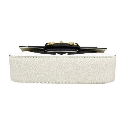 Gucci X Adidas Collaboration Shoulder Bag Horsebit 722009 Logo Chain White