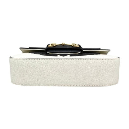 Gucci X Adidas Collaboration Shoulder Bag Horsebit 722009 Logo Chain White