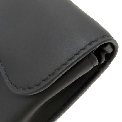 Christian Dior Chain Wallet Saddle Nano Leather Black Matte Black Hardware