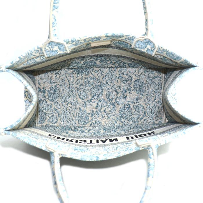 Christian DIOR Book Tote Medium Tote Bag Blue Multi Ladies Preowned