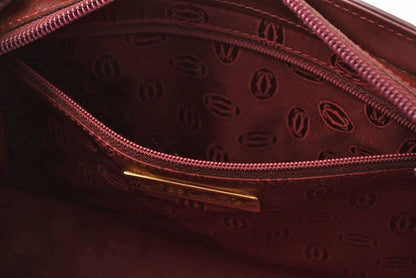 Cartier Clutch Bag Must Line Cartier Vintage Men's Bag Leather Bordeaux