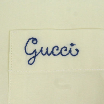 Gucci 659895 Logo Embroidery Long Sleeve Long Sleeve Shirt Light Yellow 15++