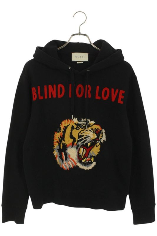 Gucci 18AW 454585 X5k91 Taiga Patch Front Embroidered Pullover Hoodie Men's XS