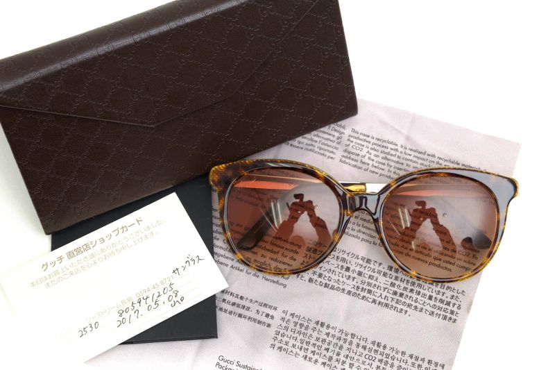 Gucci / Gucci Sunglass Es Glasses Ladies Women Plastic Brown Gg3674 S 4wjyy