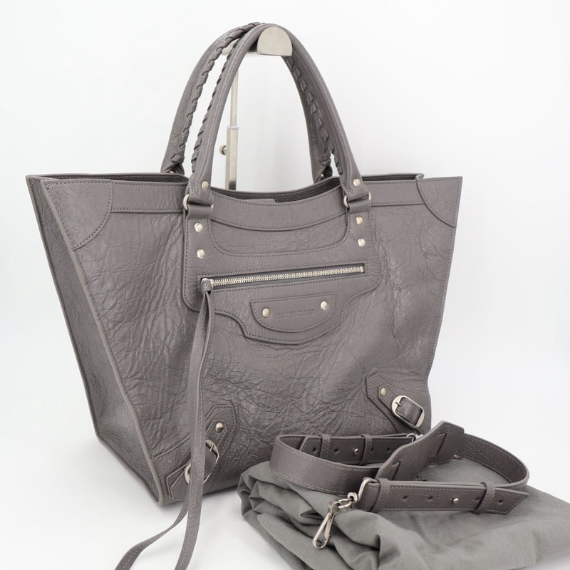 Balenciaga Handbag Shoulder Bag Neo Classic M Leather Gray Women 702502