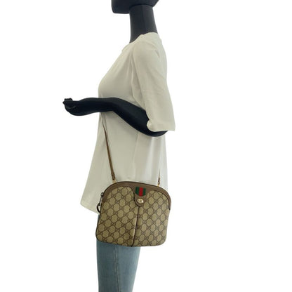 Gucci Vintage Old Gucci Sherry Line Beige GG Supreme Canvas/leather Shoulder