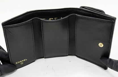 Chanel Trifold Wallet With Coin Purse Iconic Print Coco Mark Compact Wallet