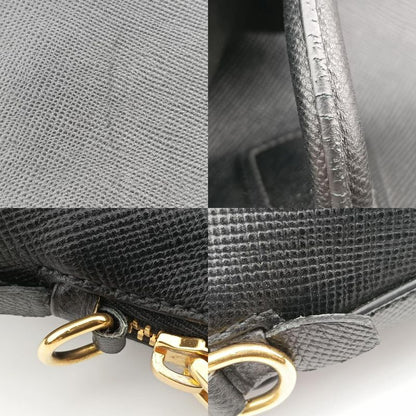 Prada Quill Top Handle Black Saffiano Leather Bl0902 117