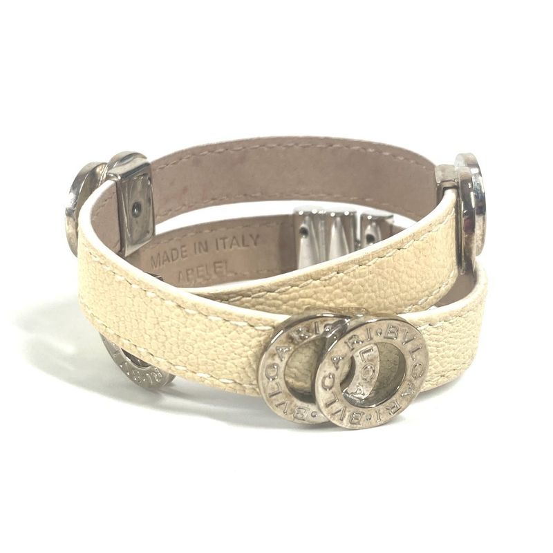 Bvlgari Bracelet Bvlgari Logo Double Coiled Leather Beige