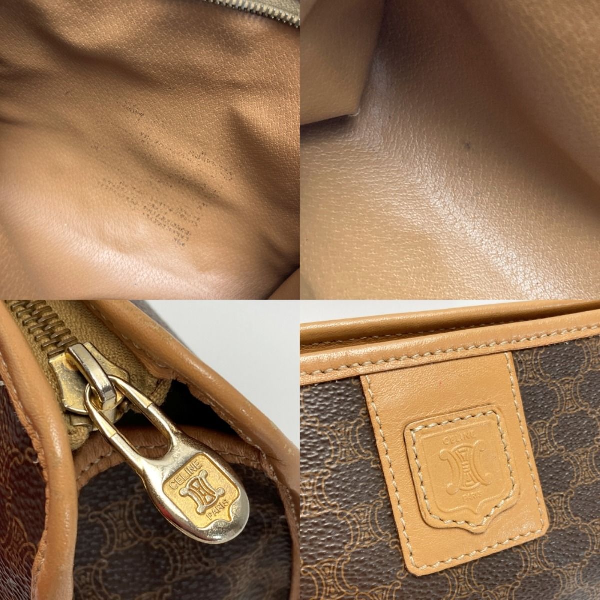 Celine Macadam Pattern Clutch Bag Brown PVC×leather Second Bag