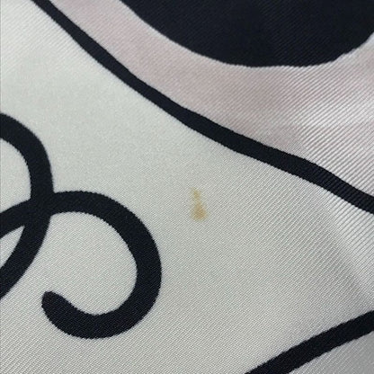 Chanel Scarf Logo Camellia Silk Black