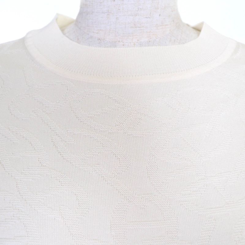 Hermes 24SS 4e2649dc Nausa Silk Cotton Chaine D'ancre Short Sleeve Knit Ivory