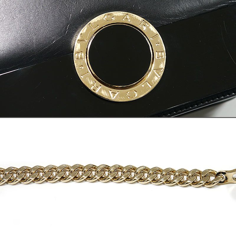 Bulgari Bvlgari Chain Shoulder Bag Bulgari 39858 Leather Black