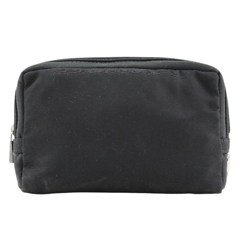 Bottega Veneta Bottega Veneta Triangle Logo Nylon Black Unisex Pouch