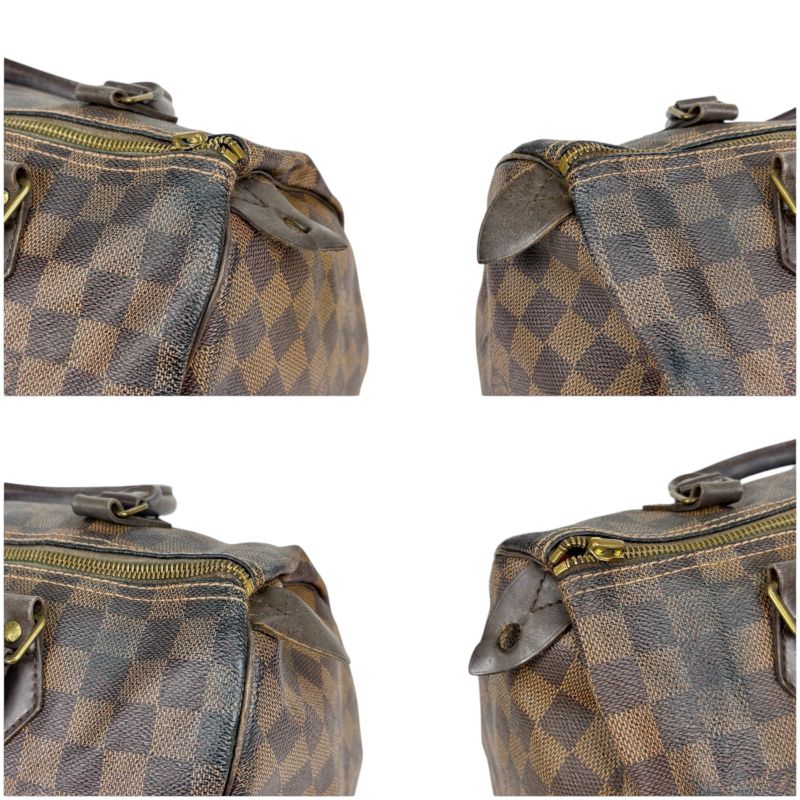 Louis Vuitton Speedy 30 Damier Leather Handbag Mini Boston Bag Brown