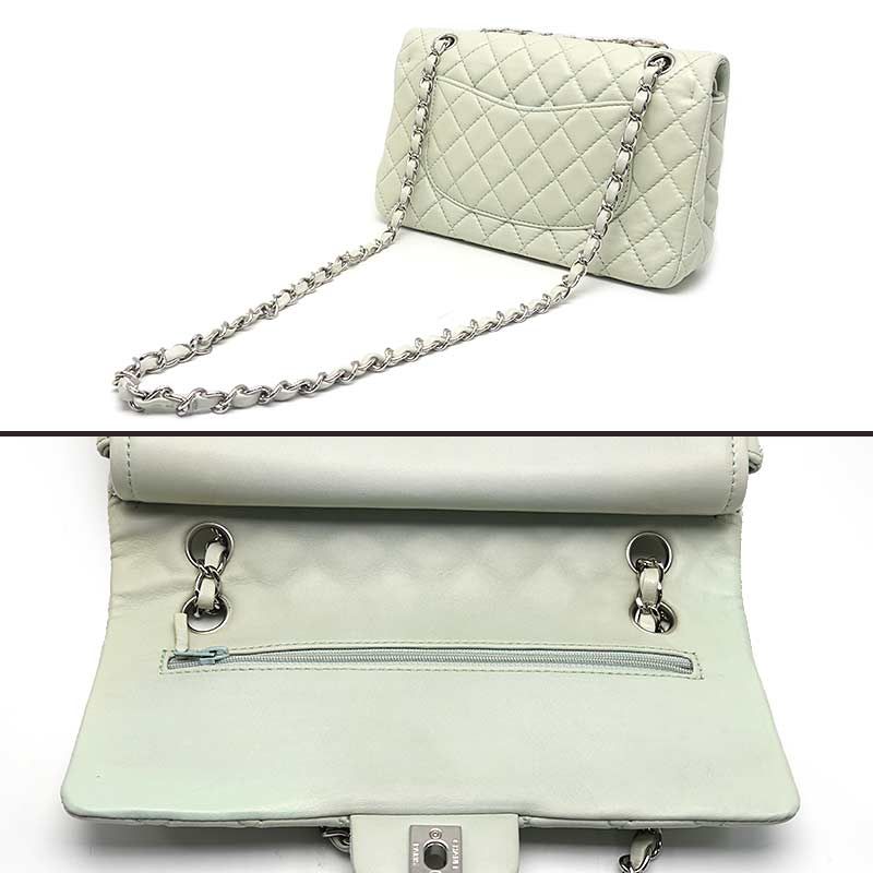 Chanel Matelasse 25 Chain Shoulder Bag W Flap Green
