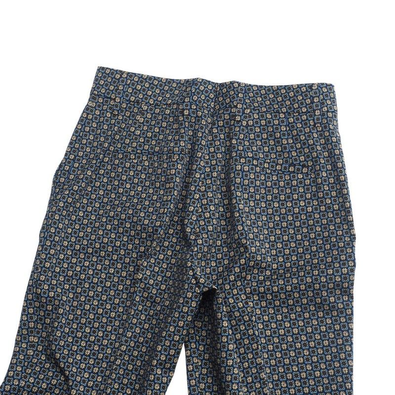 Prada Pants Size 38S Stretch Full Pattern Center Press Roll Up 20250218 Ra3425