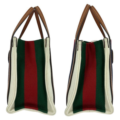 Gucci Interlocking White Brown Gold Hardware Canvas Shoulder Bag Tote Bag 2way