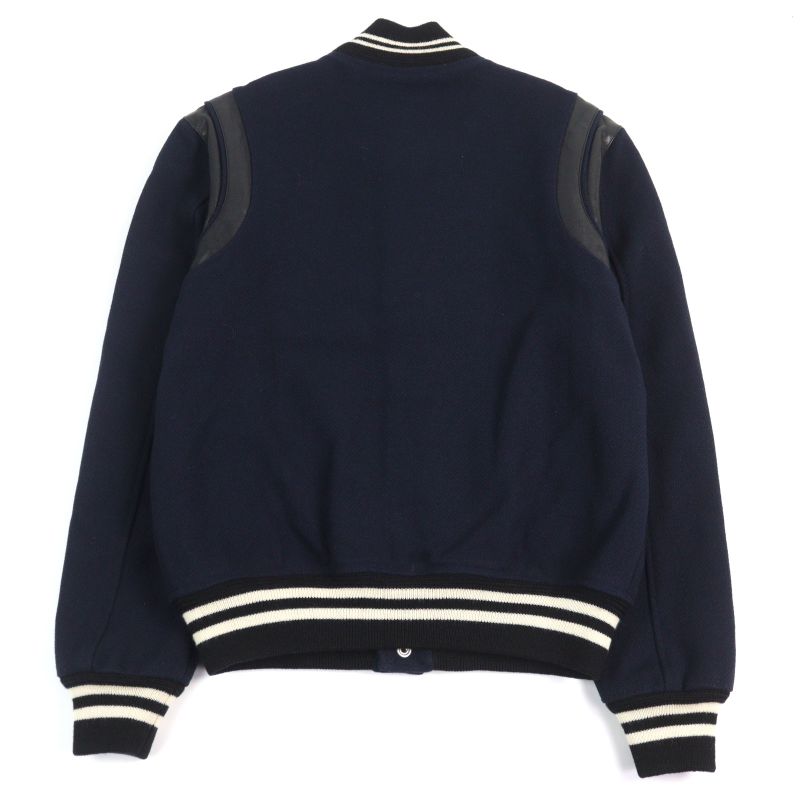 Saint Laurent Paris 354718 Eddie Period Leather Switched Stajan Teddy Jacket