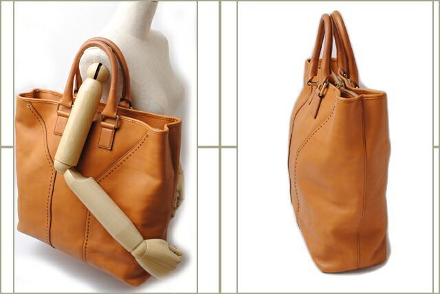 Yves Saint Laurent Tote Handbag YVES Saint Laurent Leather Camel 189542