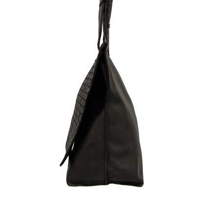 Bottega Veneta Shoulder Bag Intrecciato 113038 Dark Brown Leather