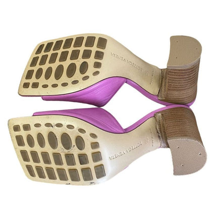 Good Bottega Veneta Leather Open Toe Square Toe Sandals Mules 35 Approx 22cm