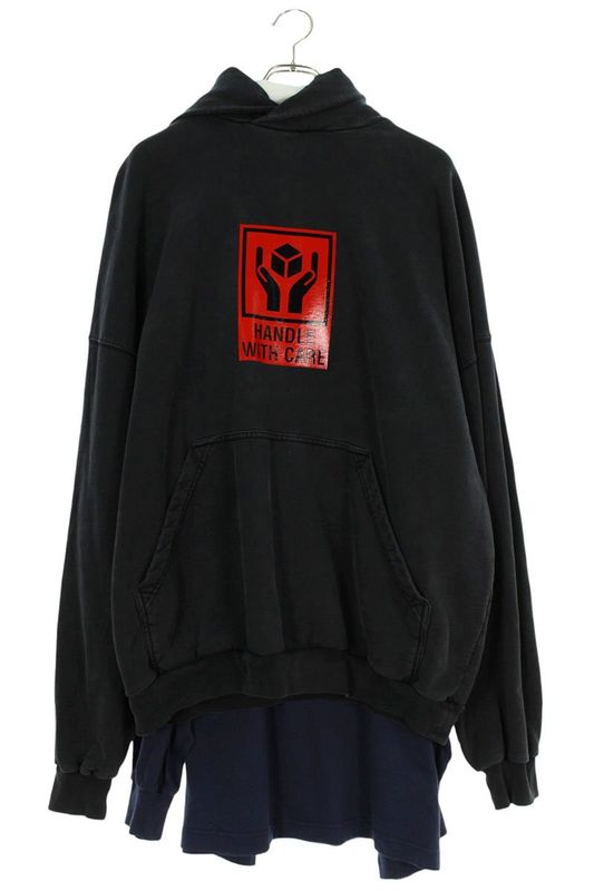 Balenciaga 808827 Trvs7 Layered Design Hoodie Men's XXS