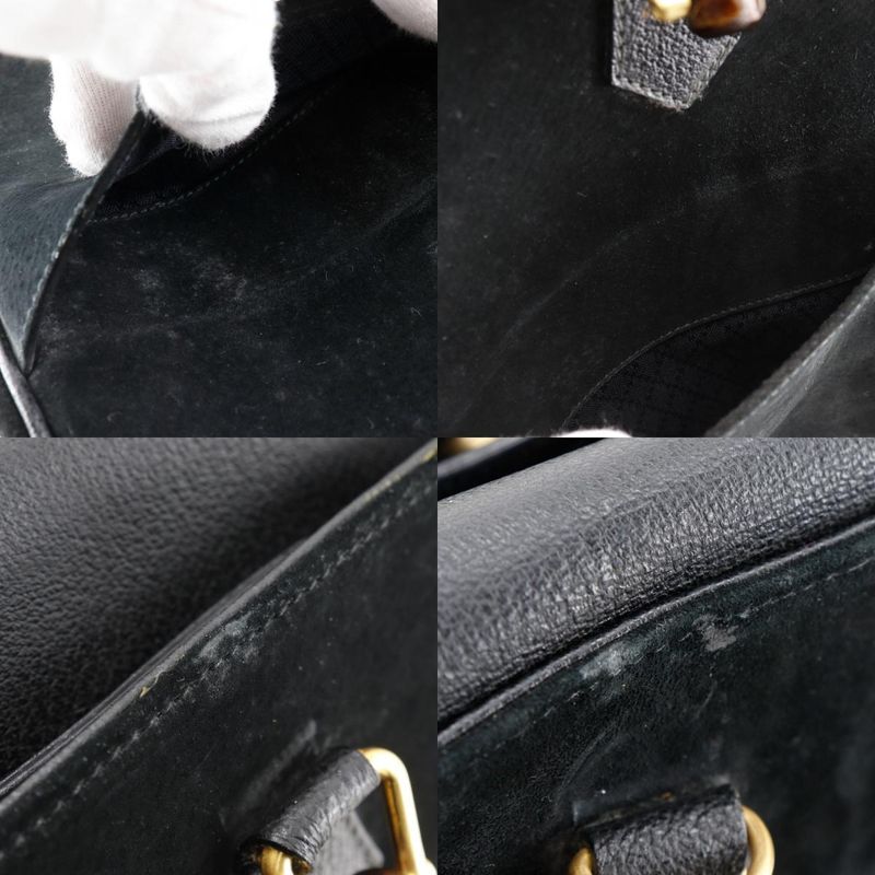 Gucci Bamboo Tote Old Gucci Suede Black Women's Tote Bag