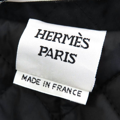 Hermes 22AW 2h0106dg Cashmere Blend Serie Button Zip Up Quilted Coat Dark Navy