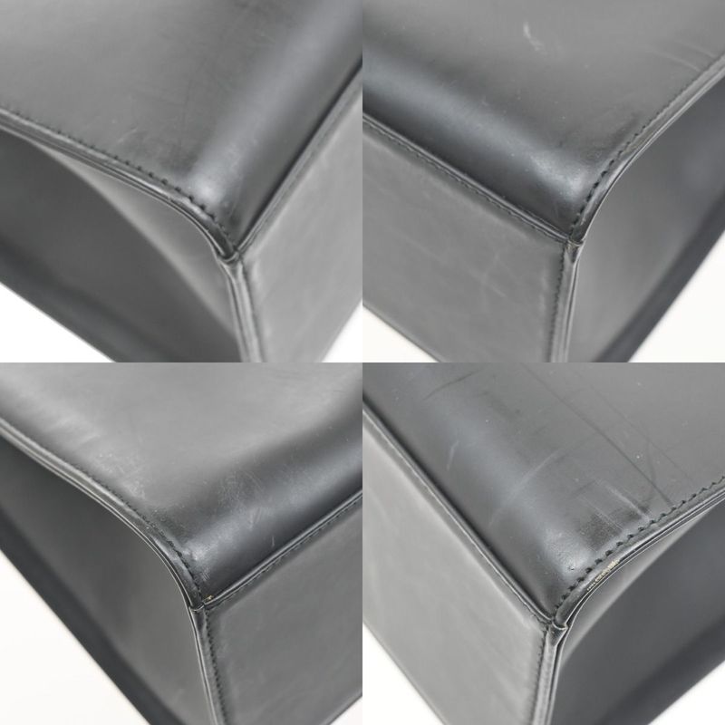 Gucci Tote Handbag Bamboo Black Leather 30ka703