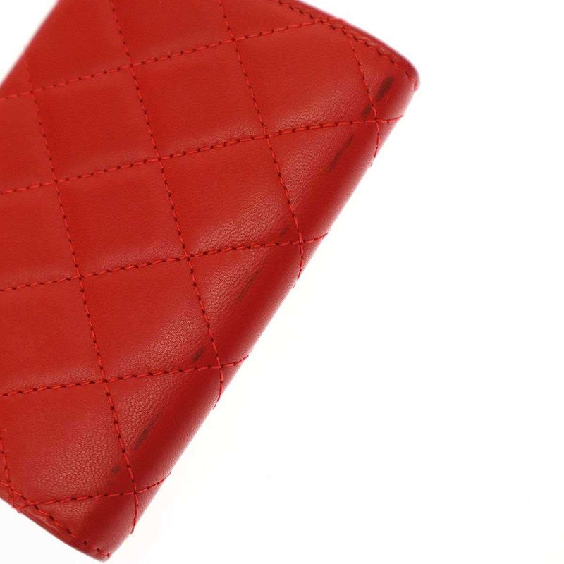 Chanel 2018 Card Case Coco Mark Classic Flap Card Case Red