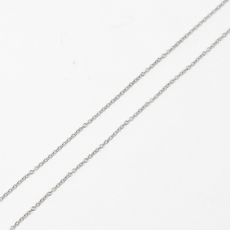 Tiffany & Co T-smile Mini 18K White Gold And Pink Sapphire Ladies 2.43g Necklace