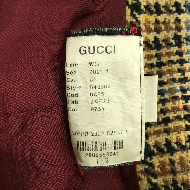 Gucci - Wool Tweed GG Marmont Belted Coat - Fully Lined - Brown - Women's