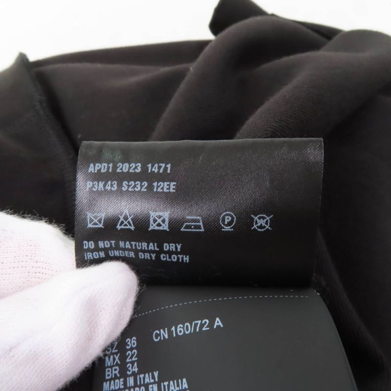 Prada 2023 P3k43 Jersey Dress With Triangle Charm Black 36 Made In Italy