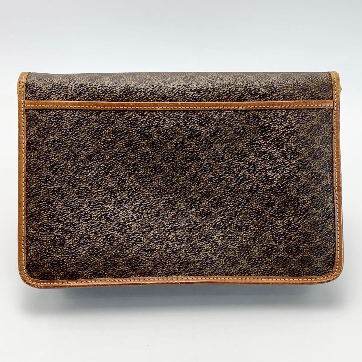 Celine Macadam Pattern PVC Vintage Brown Clutch Bag