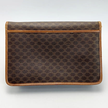 Celine Macadam Pattern PVC Vintage Brown Clutch Bag